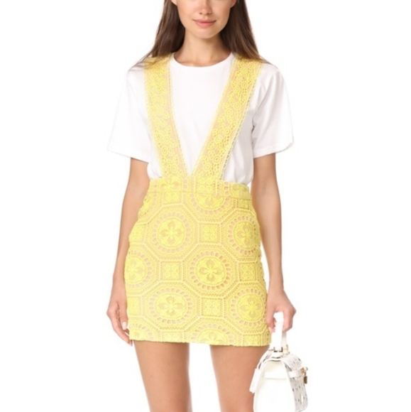 English Factory Dresses & Skirts - Anthropologie English Factory Contrast Lace Pinafore Dress